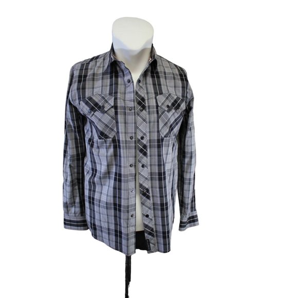 Amp Lify  /Long sleeved button up/ (Size M) Gray/Black - Picture 1 of 15
